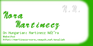 nora martinecz business card